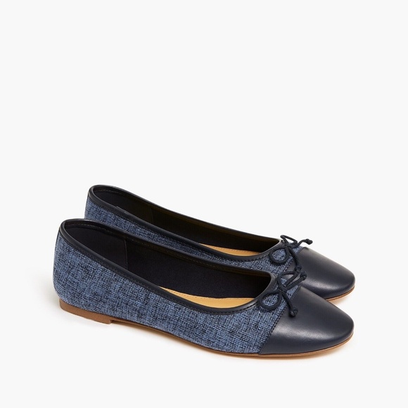 New J.CREW Size 6 Tweed Ballet Flats in Indigo $118 BY320 - Picture 1 of 5